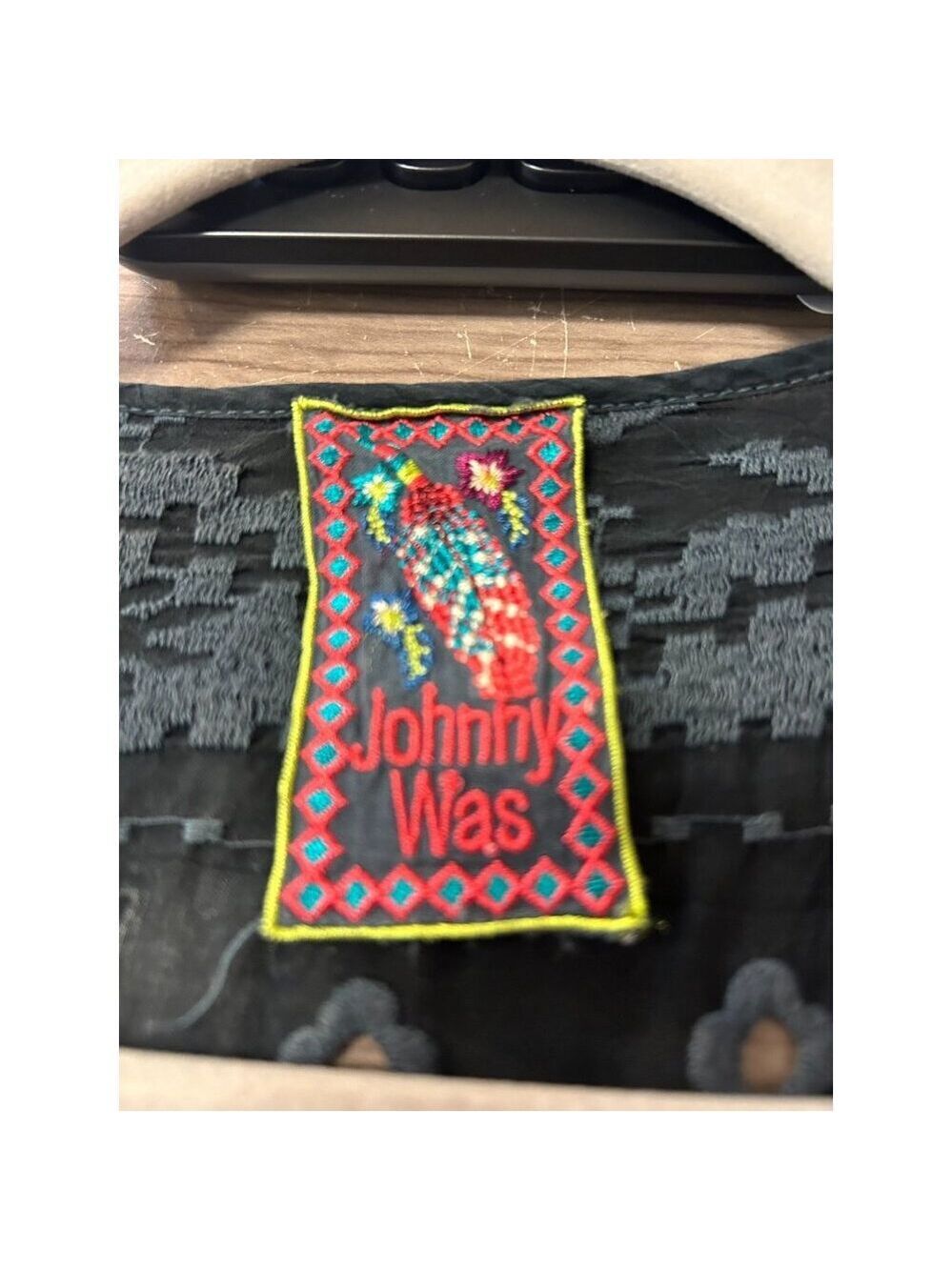 Johnny Was Black embroidered top size small - Picture 5 of 5